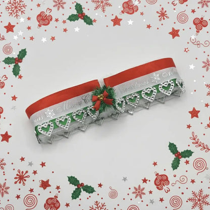 Christmas Hearts Fancy Dress Collar - Poochie Fashion - 1