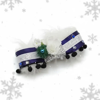 Christmas Winter Bouquet Fancy Dress Collar - Poochie Fashion - 1