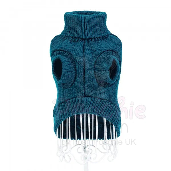 Chunky Cable Knit Dog Jumper in Teal - Rich Paw - 5