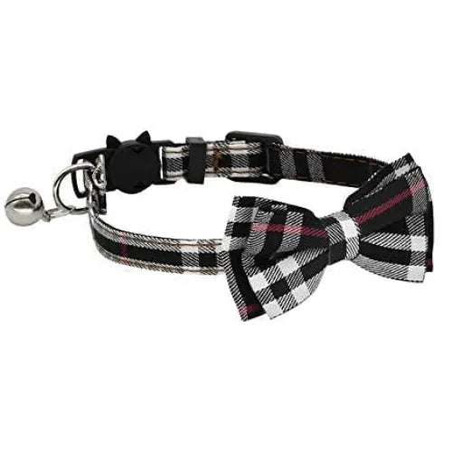 Classic Black Tartan Plaid Cat Collar - Posh Catz - 1