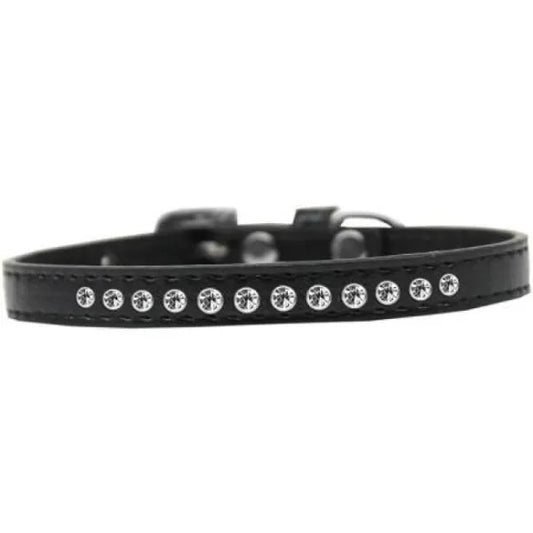 Clear Crystal Puppy Collar in Black - Sale - 1