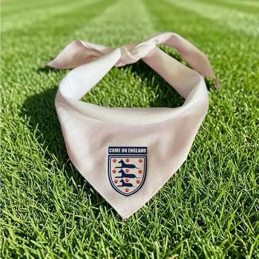 Come on England Dog Bandana White - Poochie Fashion - 1