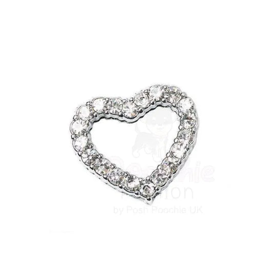 Crystal Heart 18mm Slider Collar Charm - Poochie Fashion - 2