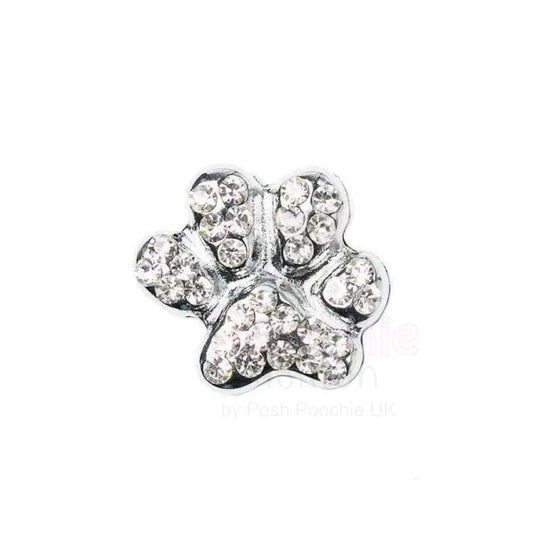 Crystal Paw 18mm Slider Collar Charm - Poochie Fashion - 2
