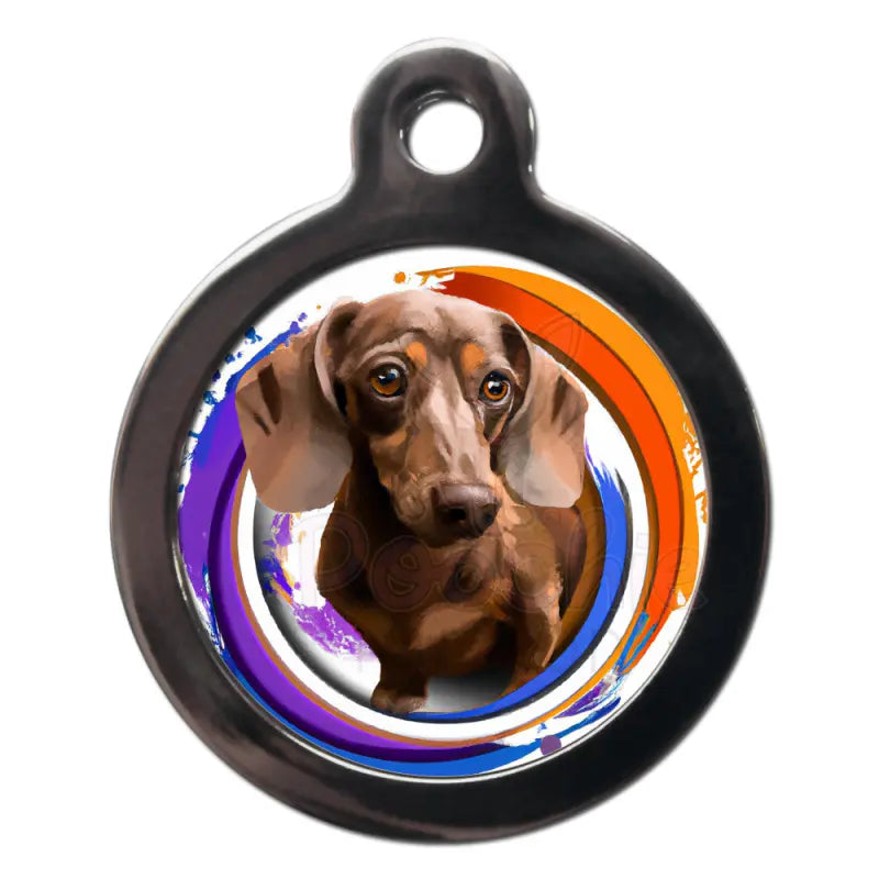 Dachshund Graffiti Dog Id Tag - Ps Pet Tags - 1