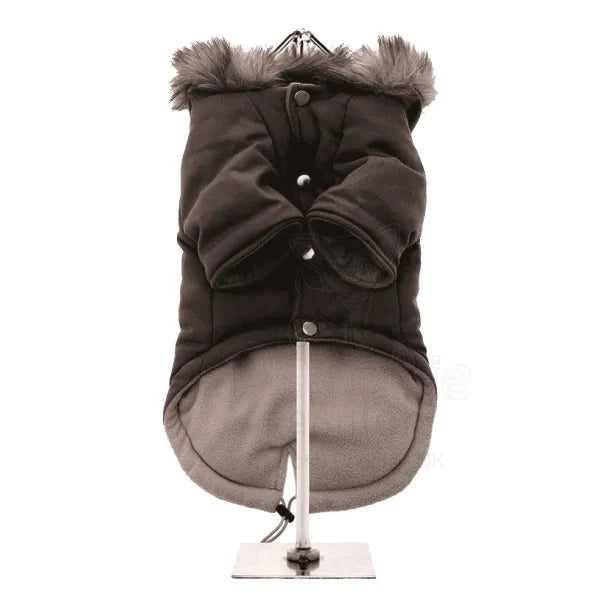 Dark Brown Luxury Fishtail Parka Dog Coat - Urban - 3