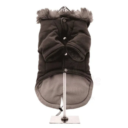 Dark Brown Luxury Fishtail Parka Dog Coat - Urban - 3