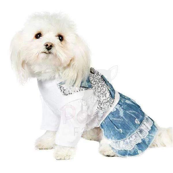 Denim T-shirt Dog Dress - Urban - 2