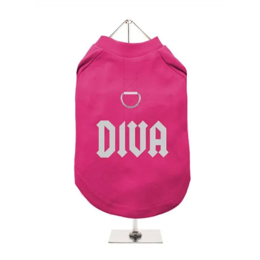 Diva Harness Lined Dog T-Shirt With Glitter Silver - Urban - 1