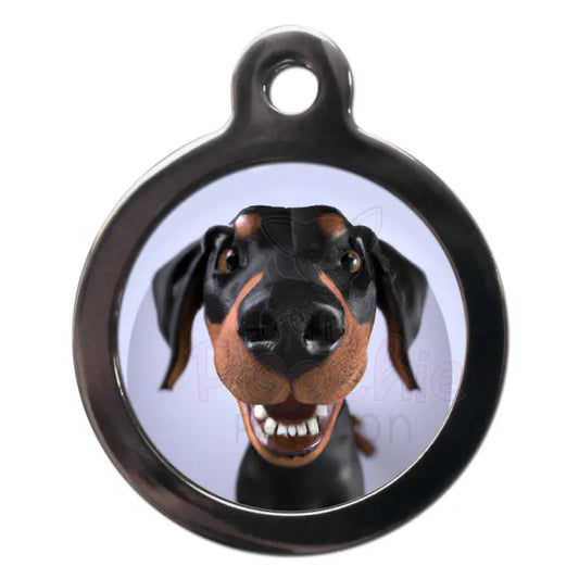 Doberman Fish Eye Lens Dog Id Tag - Ps Pet Tags - 1