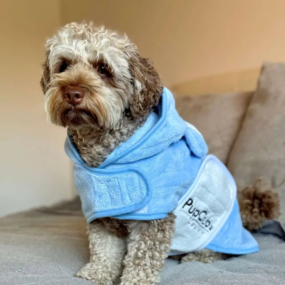 Dog Drying Robe - Baby Blue - Pupclub Couture - 5