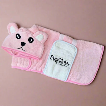 Dog Drying Robe - Pink - Pupclub Couture - 2