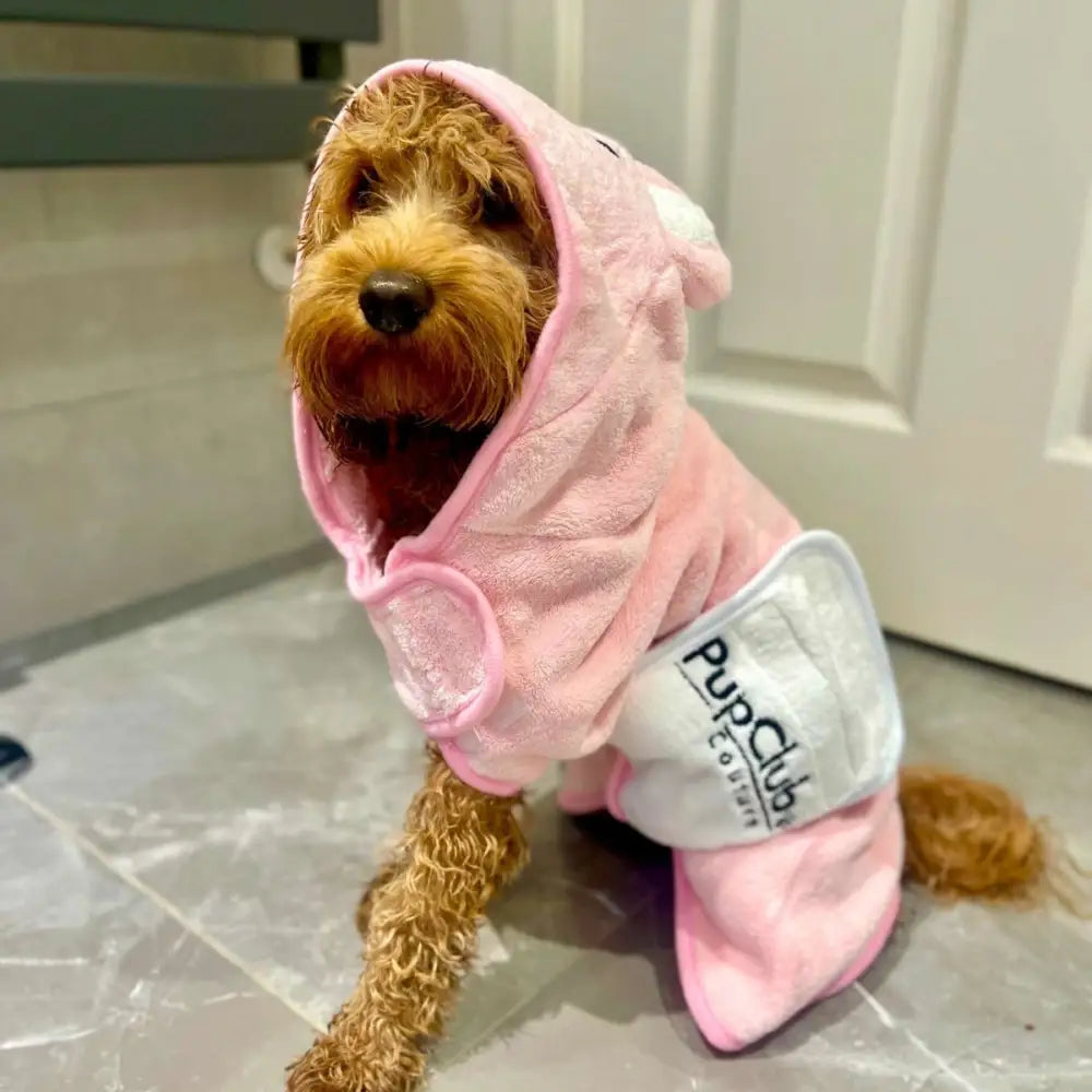 Dog Drying Robe - Pink - Pupclub Couture - 7