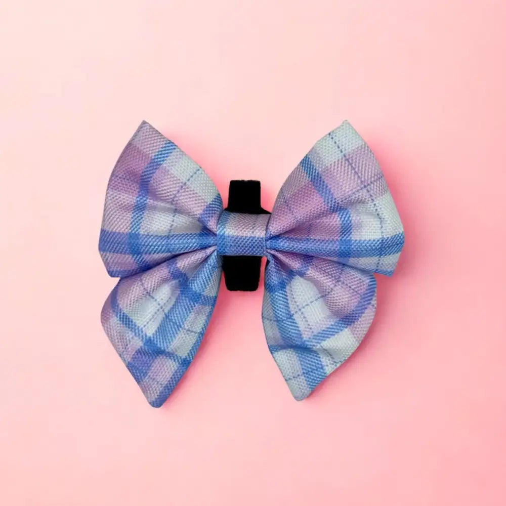 Pink Tartan Dog Sailor Bow - Pupclub Couture - 1