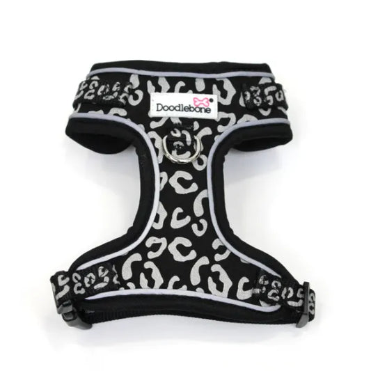 Doodlebone Adjustable Airmesh Dog Harness - Coal Leopard Reflective - Doodle - 1