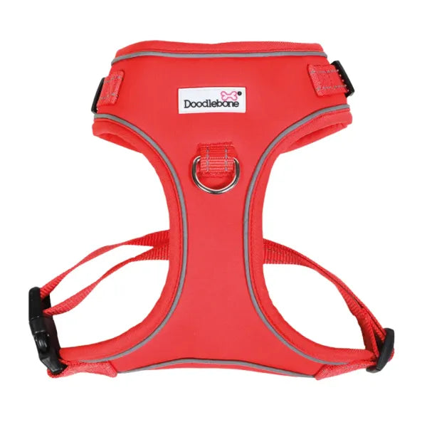 Doodlebone Adjustable Airmesh Dog Harness - Coral Doodle 1