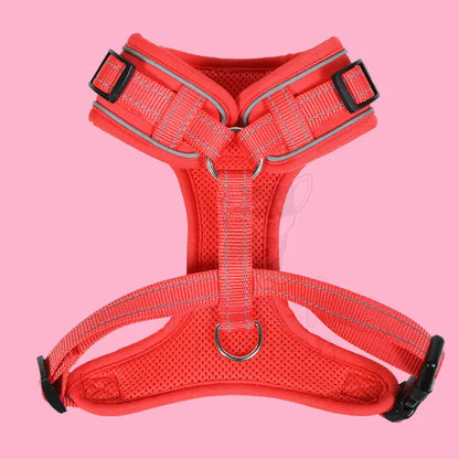 Doodlebone Adjustable Airmesh Dog Harness - Coral Doodle 2