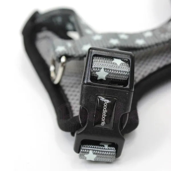 Doodlebone Adjustable Airmesh Dog Harness - Grey Stars Glow in the Dark - Doodle - 3