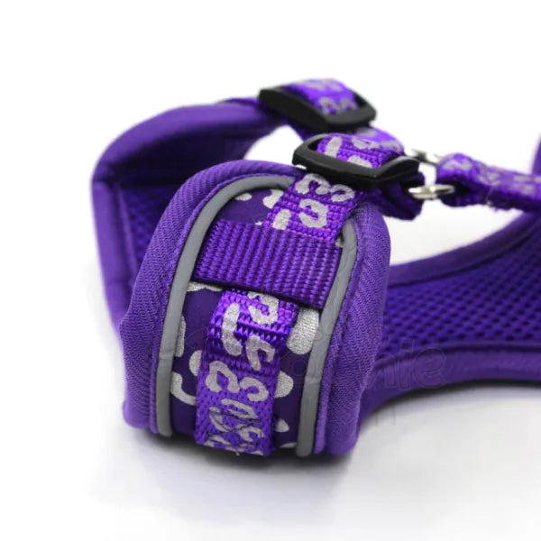 Doodlebone Adjustable Airmesh Dog Harness - Violet Leopard Reflective - Doodle - 2