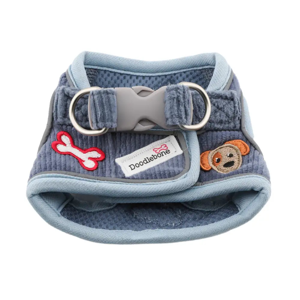 Doodlebone Dinky Dog Snappy Harness for Small Dogs in Blue Cord - Doodlebone - 16