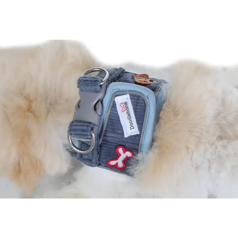 Doodlebone Dinky Dog Snappy Harness for Small Dogs in Blue Cord - Doodlebone - 18