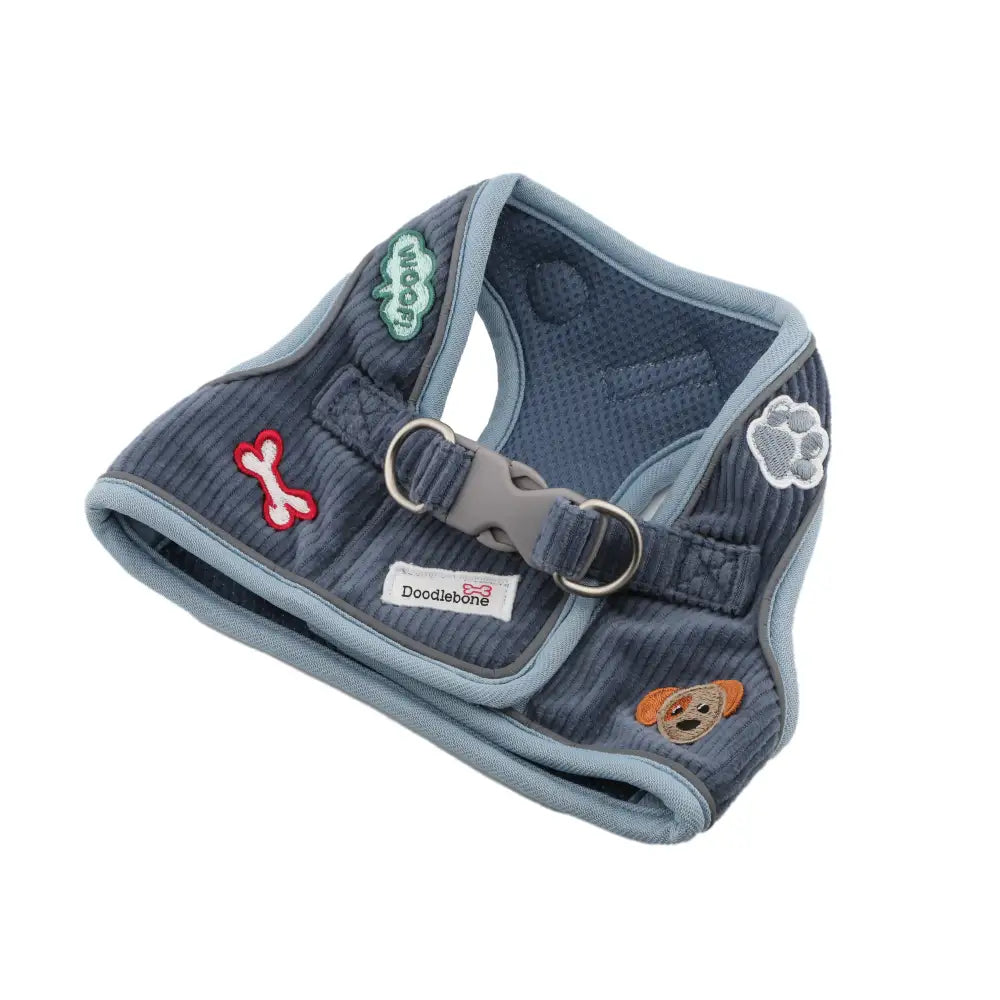 Doodlebone Dinky Dog Snappy Harness for Small Dogs in Blue Cord - Doodlebone - 17