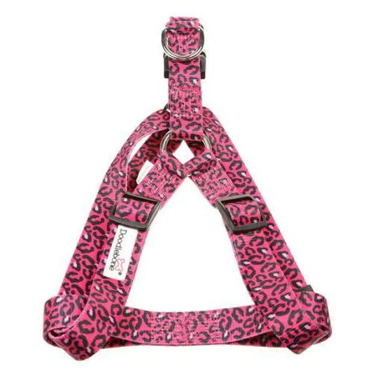 Doodlebone Dog Harness Collar & Lead Set - Bright Pink Leopard - Sale - 1