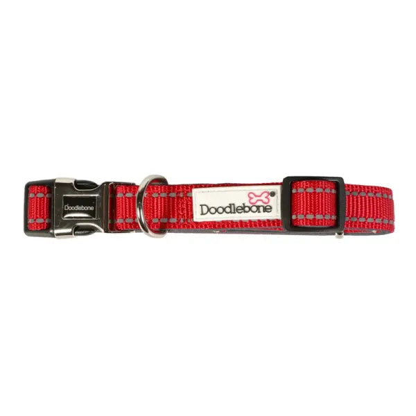 Doodlebone Originals Padded Dog Collar - Ruby Red - Doodlebone - 1
