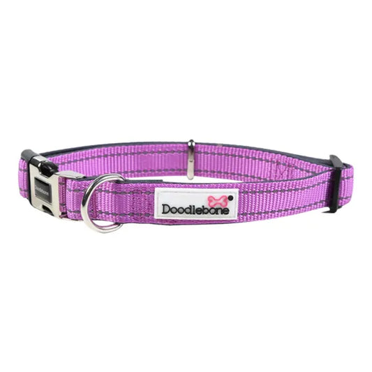 Doodlebone Padded Dog Collar - Orchid Doodle 1