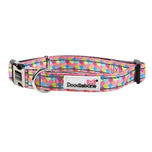 Doodlebone Padded Dog Collar - Retro Doodle 1