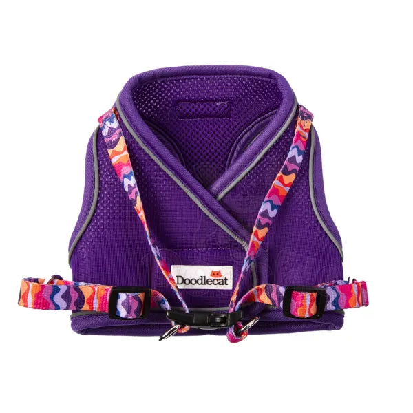 Doodlecat Cat Roaming Harness & Lead Set Violet & Dunes - Doodlebone - 5