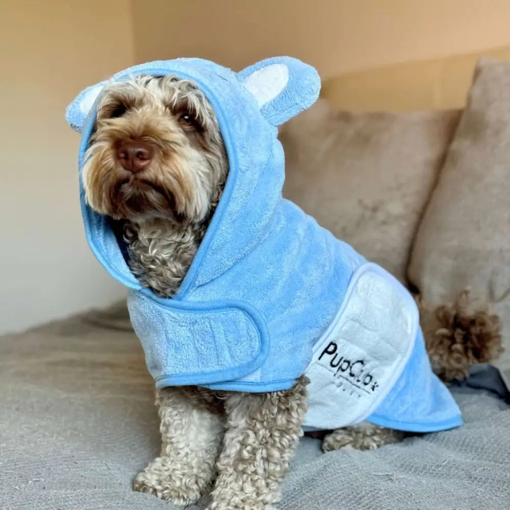 Dog Drying Robe - Baby Blue - Pupclub Couture - 1