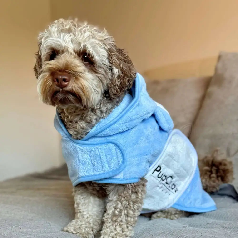 Dog Drying Robe - Baby Blue - Pupclub Couture - 5