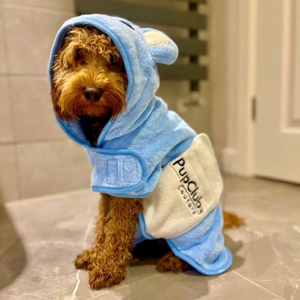 Dog Drying Robe - Baby Blue - Pupclub Couture - 7