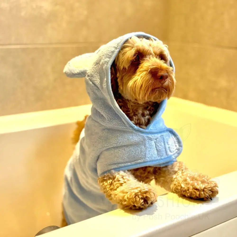 Dog Drying Robe - Baby Blue - Pupclub Couture - 4