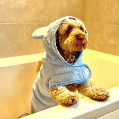 Dog Drying Robe - Baby Blue - Pupclub Couture - 4