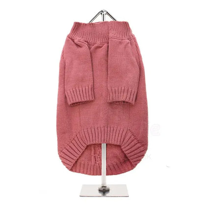 Dusky Pink Cable Knit Dog Jumper - Urban - 2