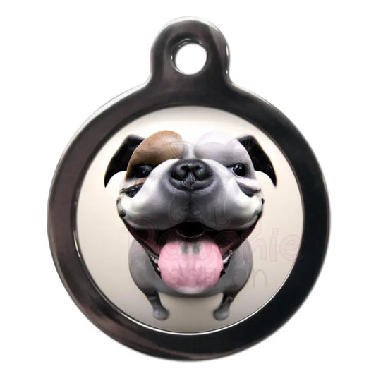 English Bulldog Fish Eye Lens Dog Id Tag - Ps Pet Tags - 1