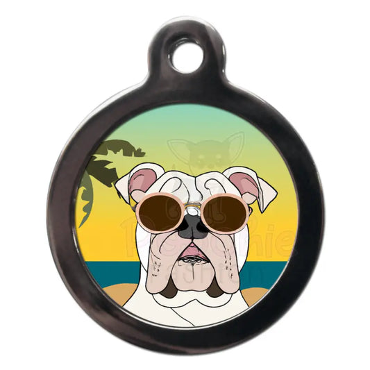 English Bulldog Summertime Dog Id Tag - Ps Pet Tags - 1