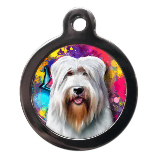 English Sheepdog Graffiti Dog Id Tag - Ps Pet Tags - 1