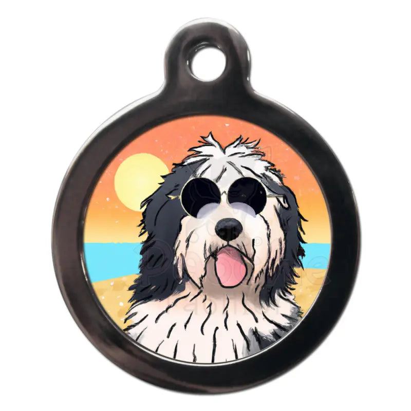English Sheepdog Summertime Dog Id Tag - Ps Pet Tags - 1