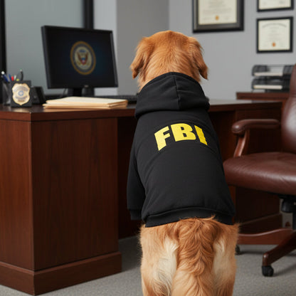 Fbi Dog Hoodie Sweatshirt - Poochie Fashion - 1