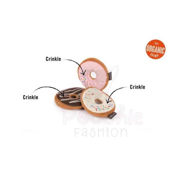Feline Frenzy Kitty Kreme Donuts Cat Toy Pack of 3 - P.l.a.y - 2