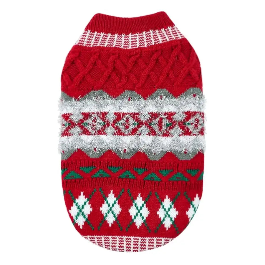Festive Vintage Argyle Dog Jumper - Posh Pawz - 1