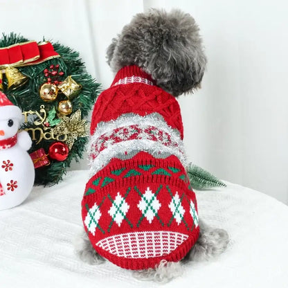 Festive Vintage Argyle Dog Jumper - Posh Pawz - 3