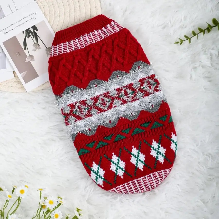 Festive Vintage Argyle Dog Jumper - Posh Pawz - 6