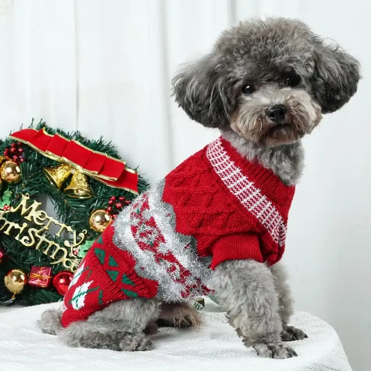 Festive Vintage Argyle Dog Jumper - Posh Pawz - 2