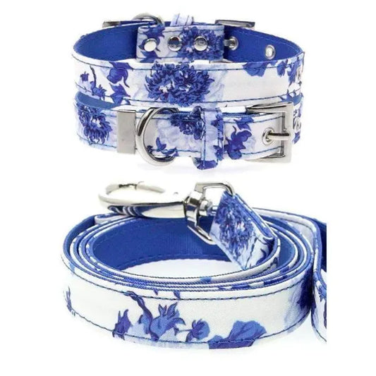 Floral Bouquet Fabric Dog Collar and Lead Set - Urban - 1