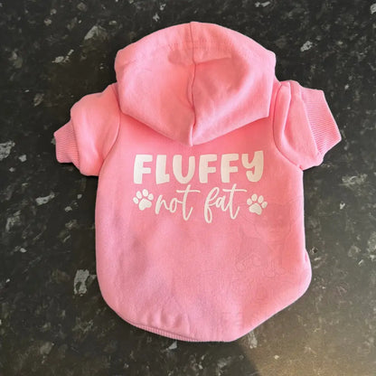 Fluffy not Fat Dog Hoodie Sweatshirt - Baby Pink - Poochie Fashion - 3