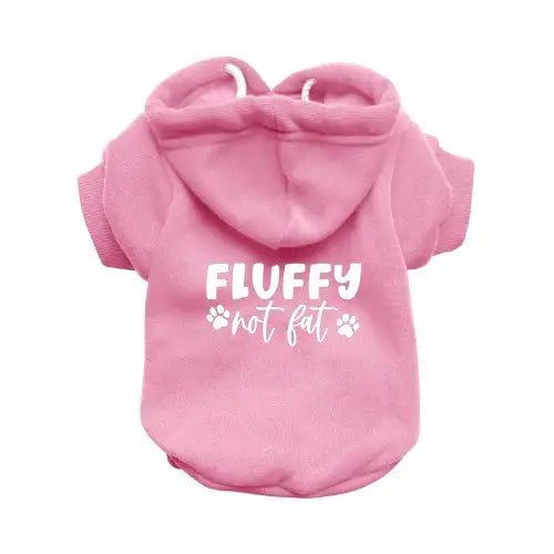 Fluffy not Fat Dog Hoodie Sweatshirt - Baby Pink - Rich Paw - 2